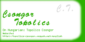 csongor topolics business card